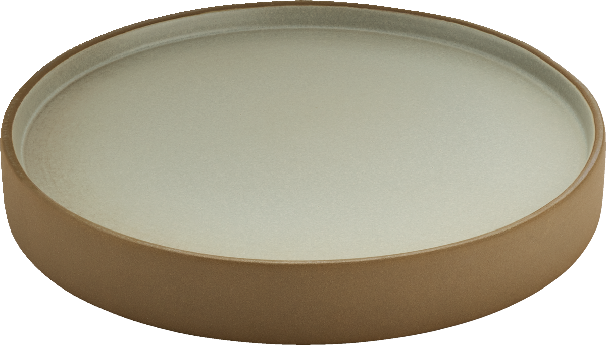 Plate flat/half-deep round beige/grey 21cm
