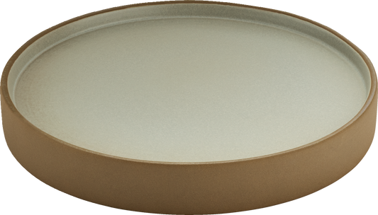 Plate flat/half-deep round beige/grey 21cm