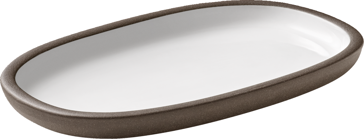 Platter oval coupe white 19x11cm
