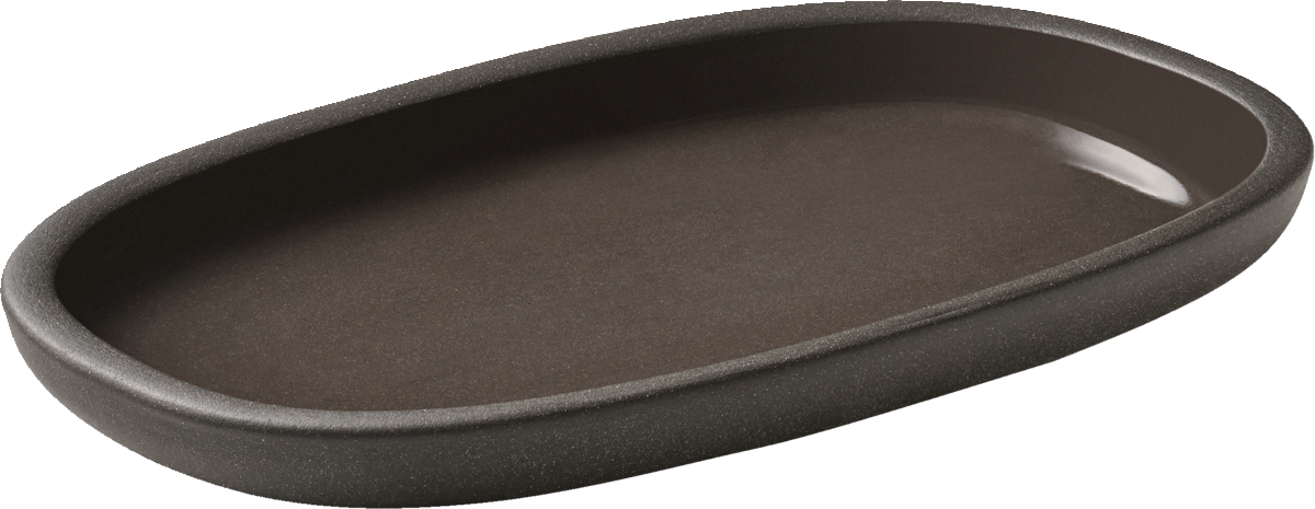 Platter oval coupe taupe 19x11cm