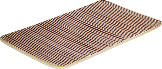 Platter rectangular embossed brown 30x18cm