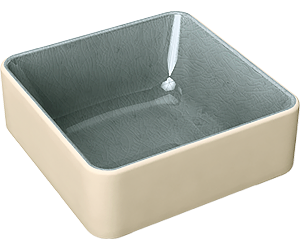 Small bowl square stackable grey 9x9cm/0.19l