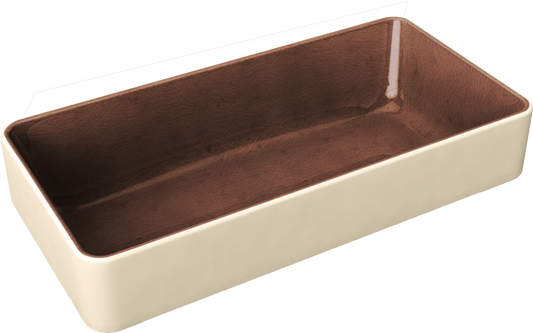 Bowl rectangular stackable brown 18x9cm/0.42l