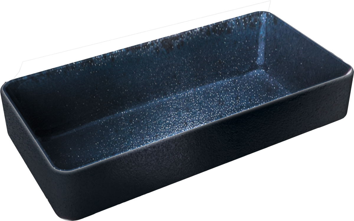 Bowl rectangular stackable black 18x9cm/0.42l
