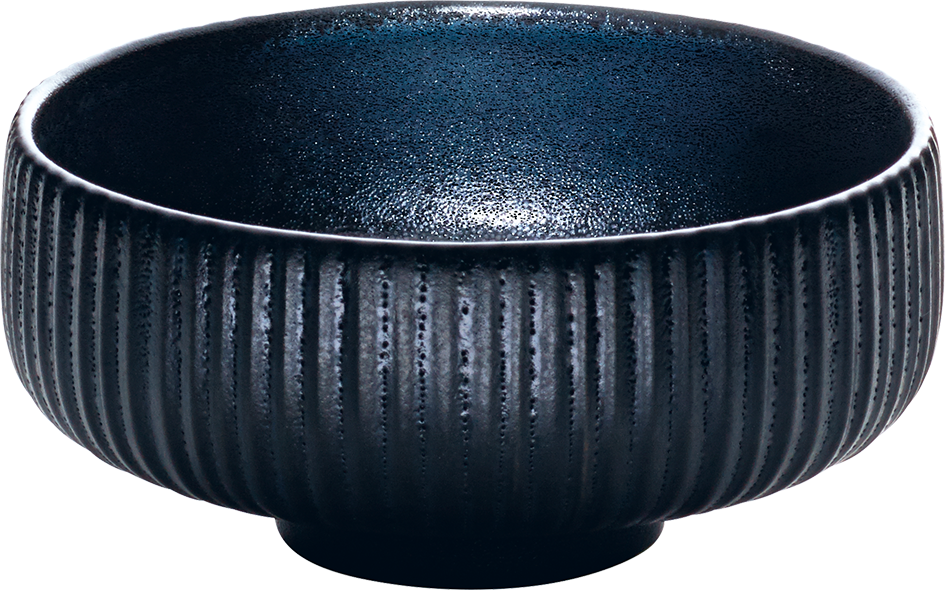 Small bowl round embossed black 8cm/0.12l