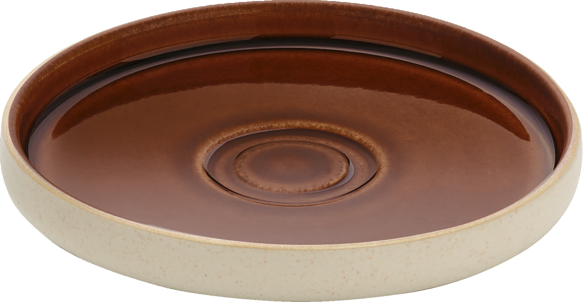 Saucer round brown 15cm