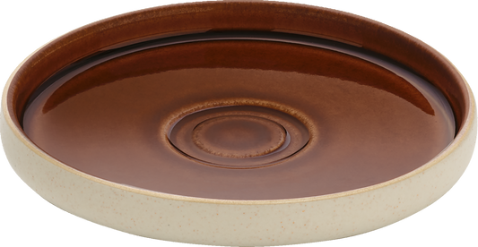 Saucer round brown 15cm