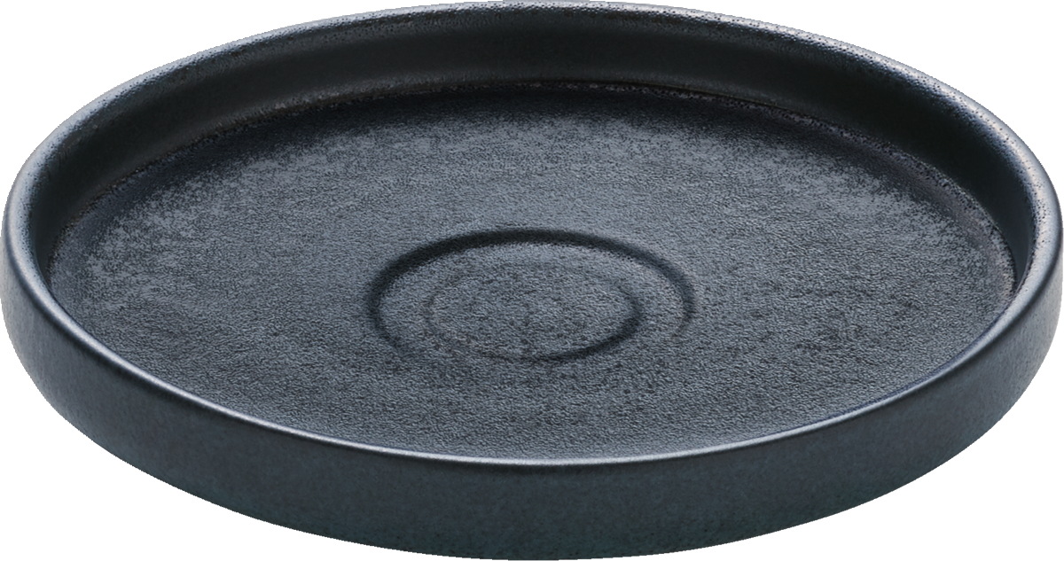 Saucer round black 15cm