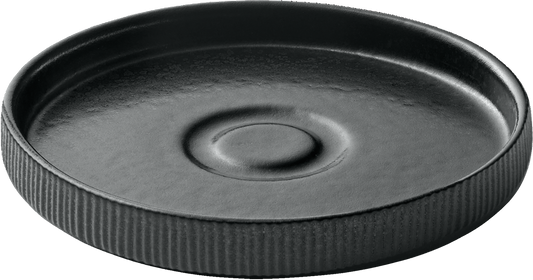 Saucer round embossed black 15cm