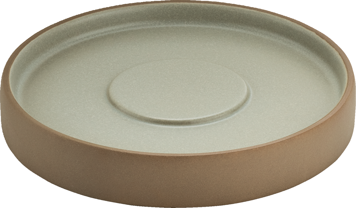 Plate/Saucer round beige/grey 14cm