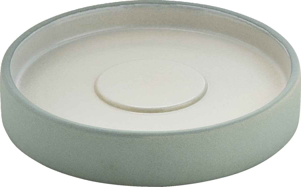 Plate/Saucer round grey/white 14cm