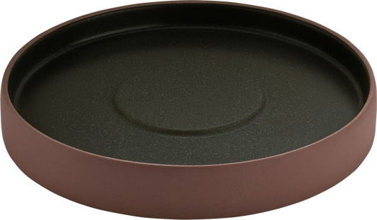 Plate/Saucer round brown/black 16cm