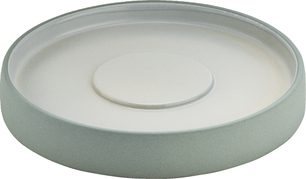 Plate/Saucer round grey/white 16cm