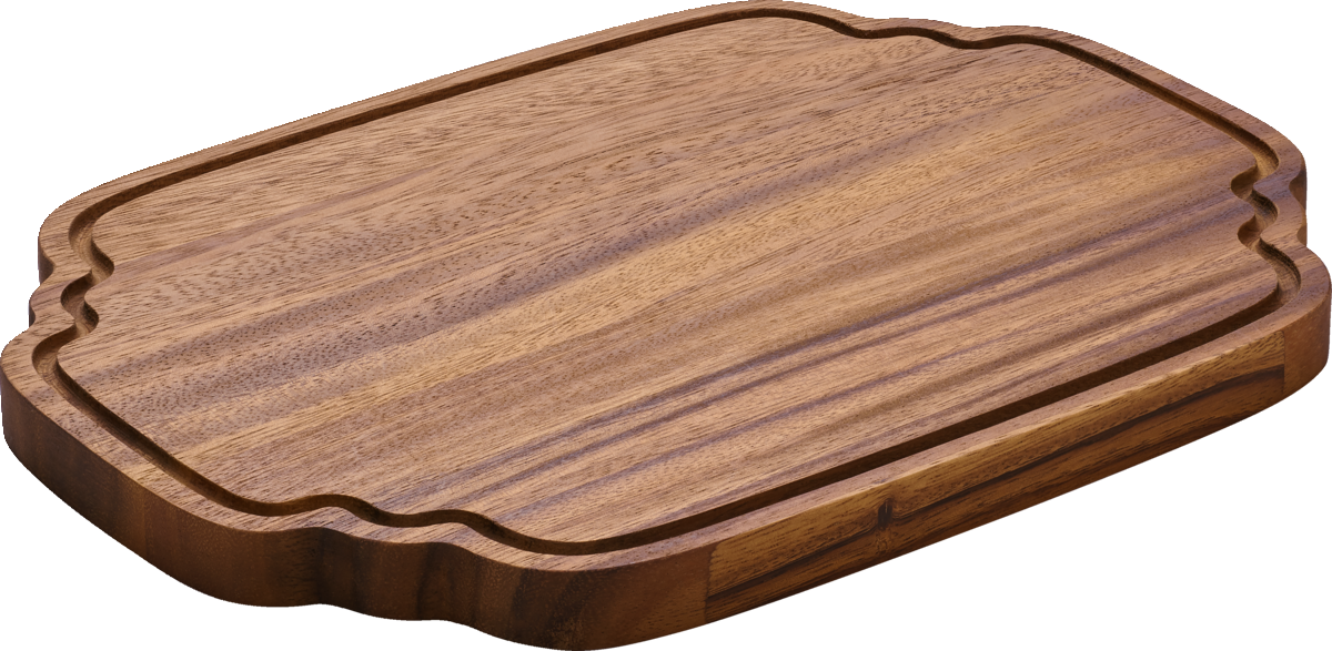 Serving board rectangular with grooves 33x24cm