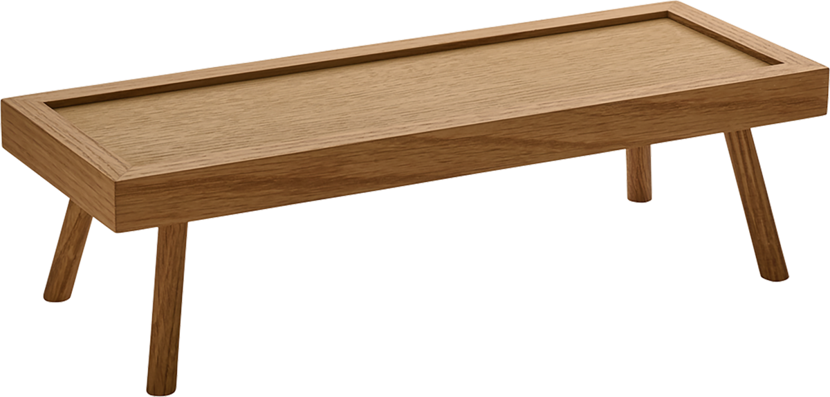 Presenter rectangular oak 8cm height, 36x13cm