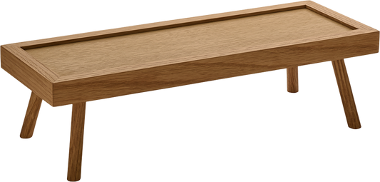 Presenter rectangular oak 8cm height, 36x13cm