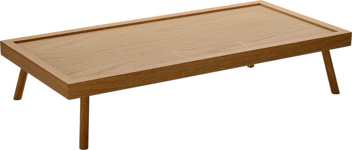 Presenter rectangular oak 8cm height, 50x24cm