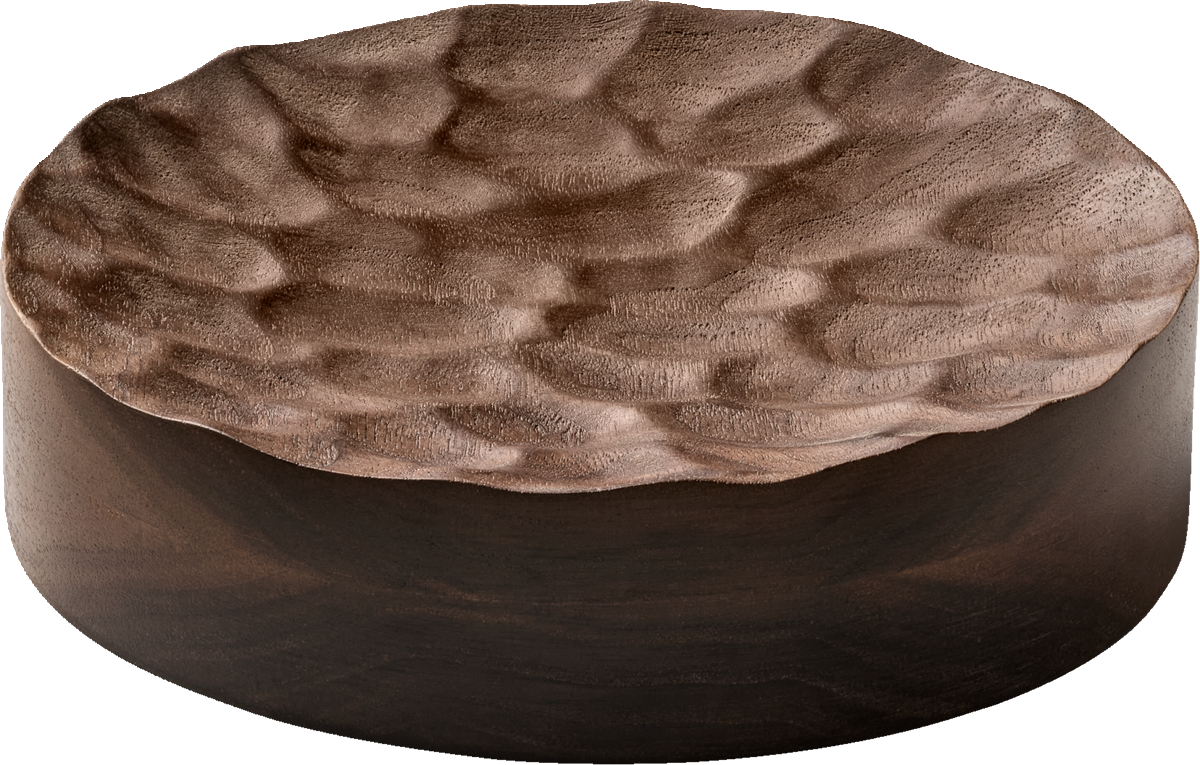 Plateau round walnut 14cm
