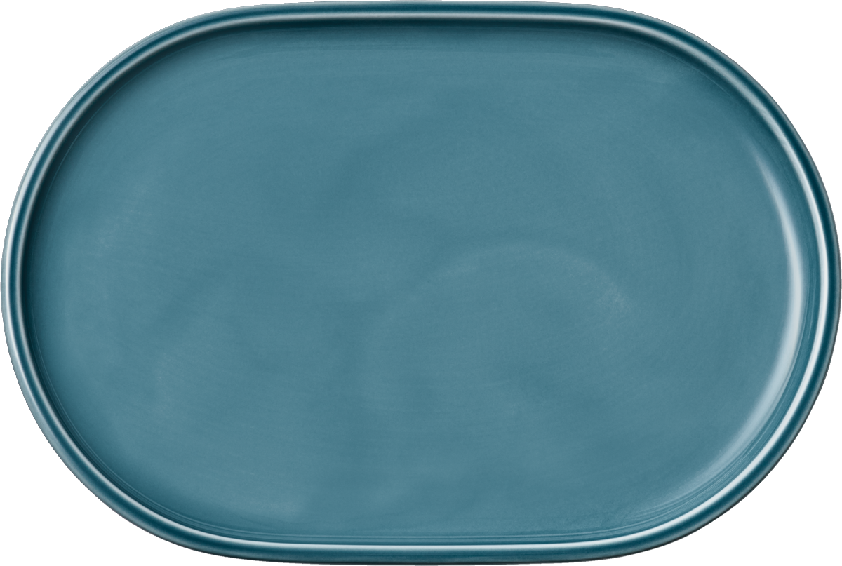 Platter oval coupe PETROL BLUE 23x16cm