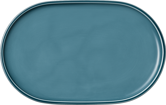 Platter oval coupe PETROL BLUE 30x19cm