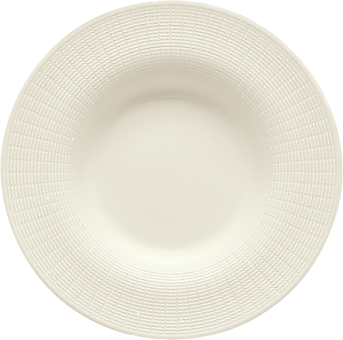 Plate deep round with rim embossed 20cm