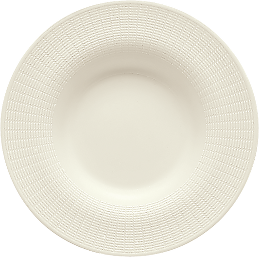 Plate deep round with rim embossed 26cm