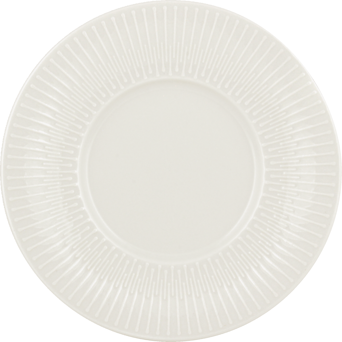 Plate flat round with rim embossed 16cm