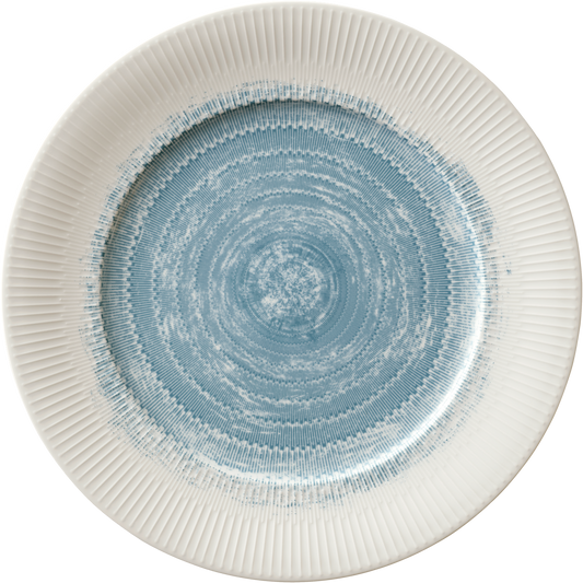 Plate flat round with rim embossed 31cm