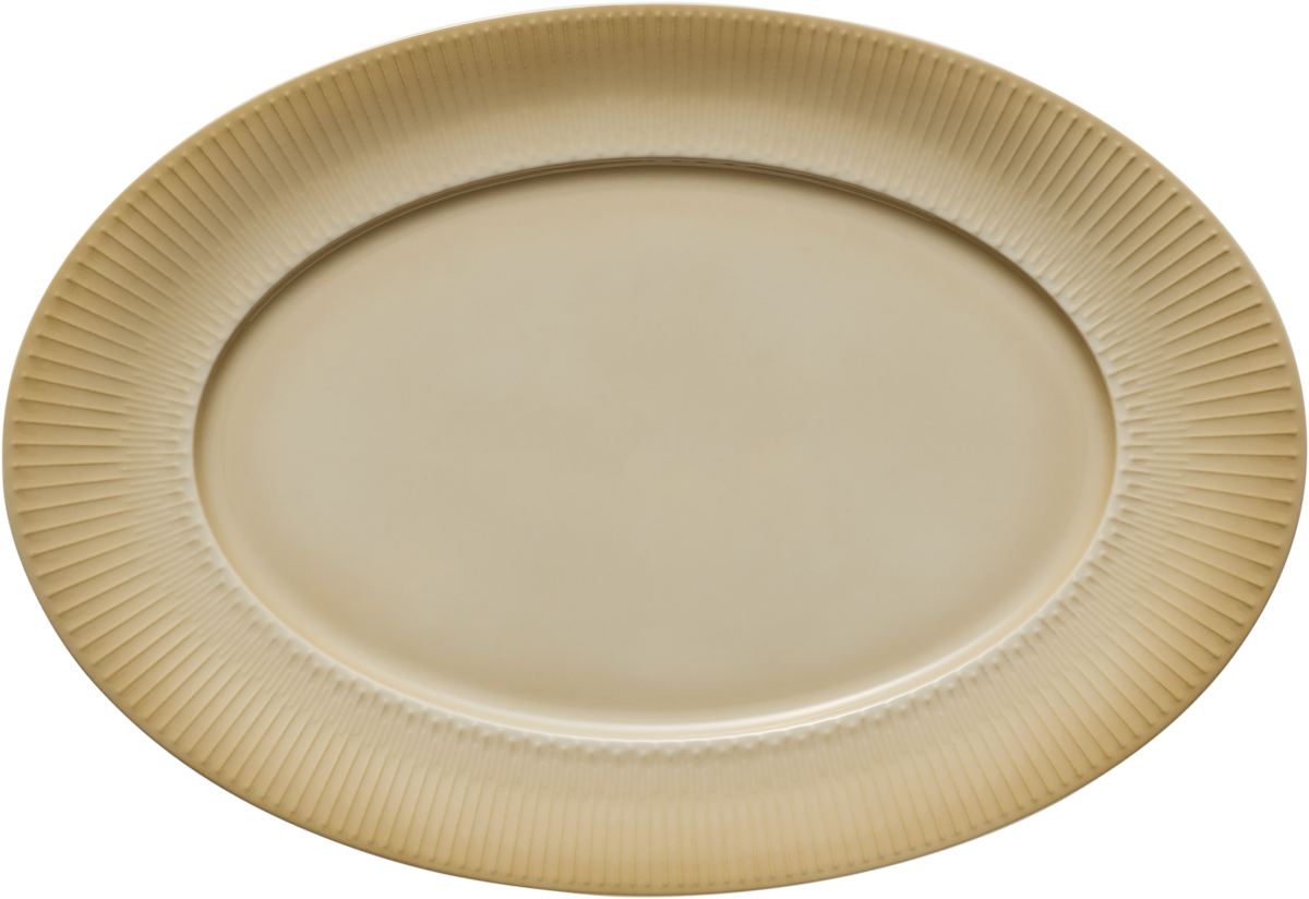 Platter oval with rim embossed 34cm