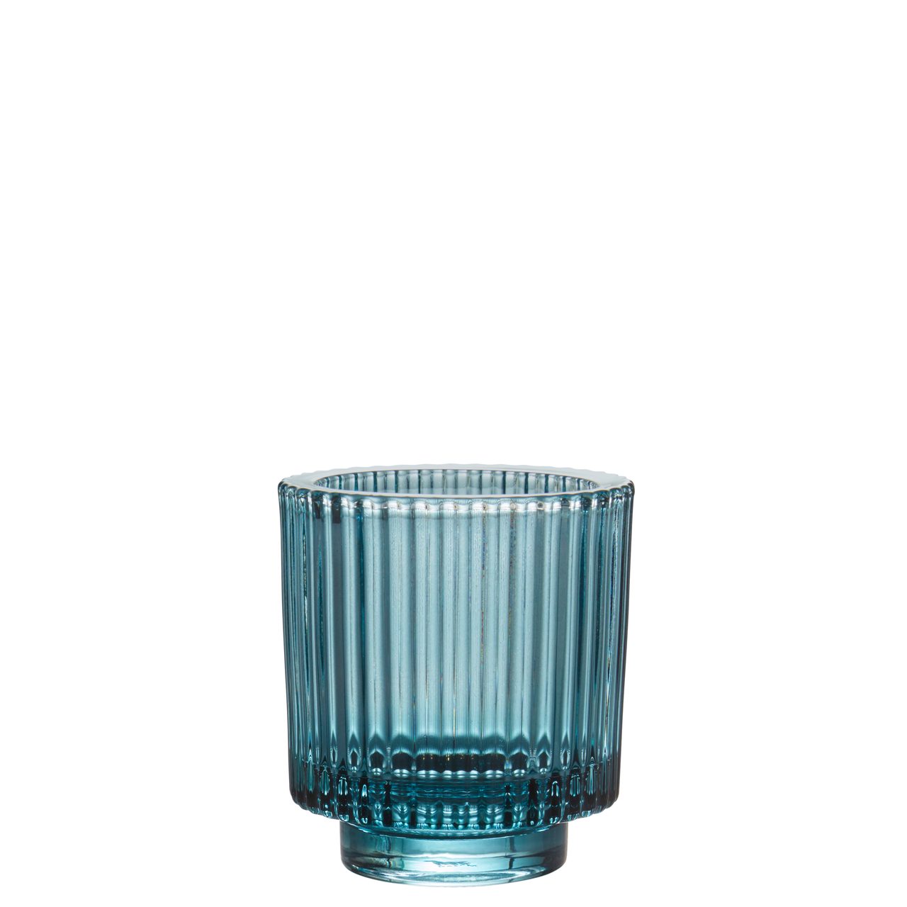 Glass lantern blue H8.5cm