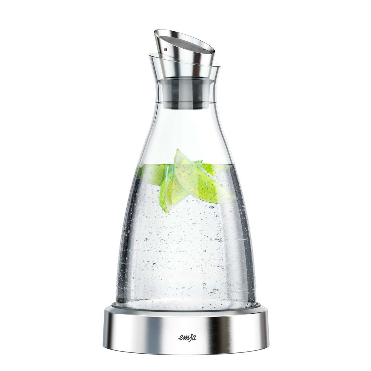 Cool carafe FLOW glass/stainless, 1L