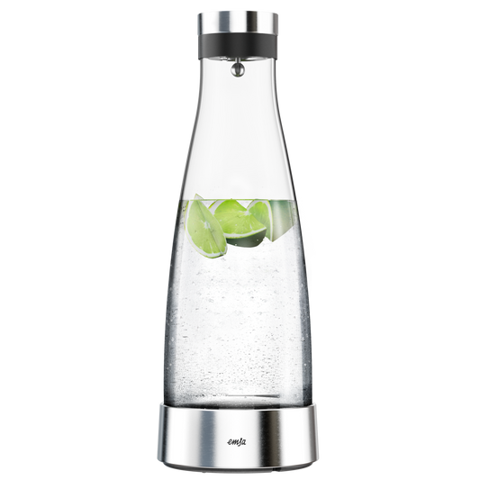 Cool carafe FLOW BOTTLE glass/stainl,1L