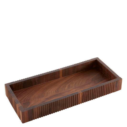 Tray wood (walnut) rectangular 30x13x4cm