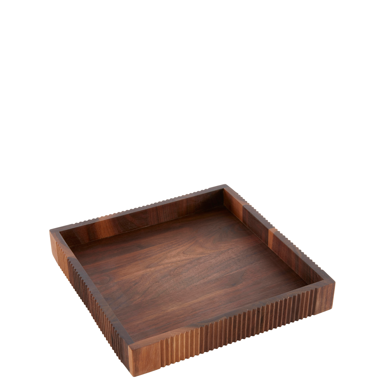 Tray wood (walnut) square 25x25x4cm