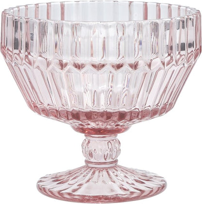 ARCHIE Footed Glass Bowl 11cm Pink