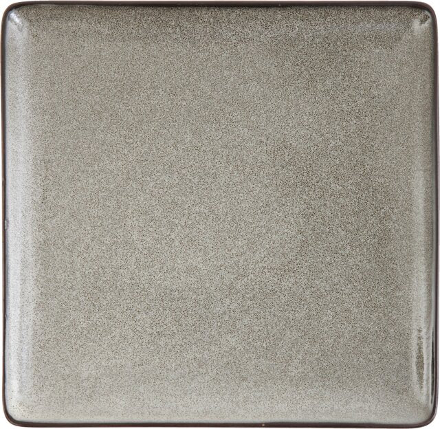 STON GREY Plate flat square coupe 23cm